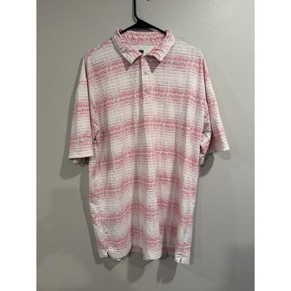Nike Golf‎  Mens Short Sleeve Polo Shirt Size XL Red White Geometric